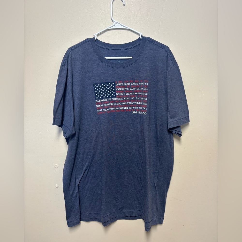 Life Is Good Men's Navy Patriotic Tee